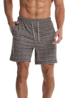 Men's Drawstring Black & White Pattern Shorts - Damned Threads