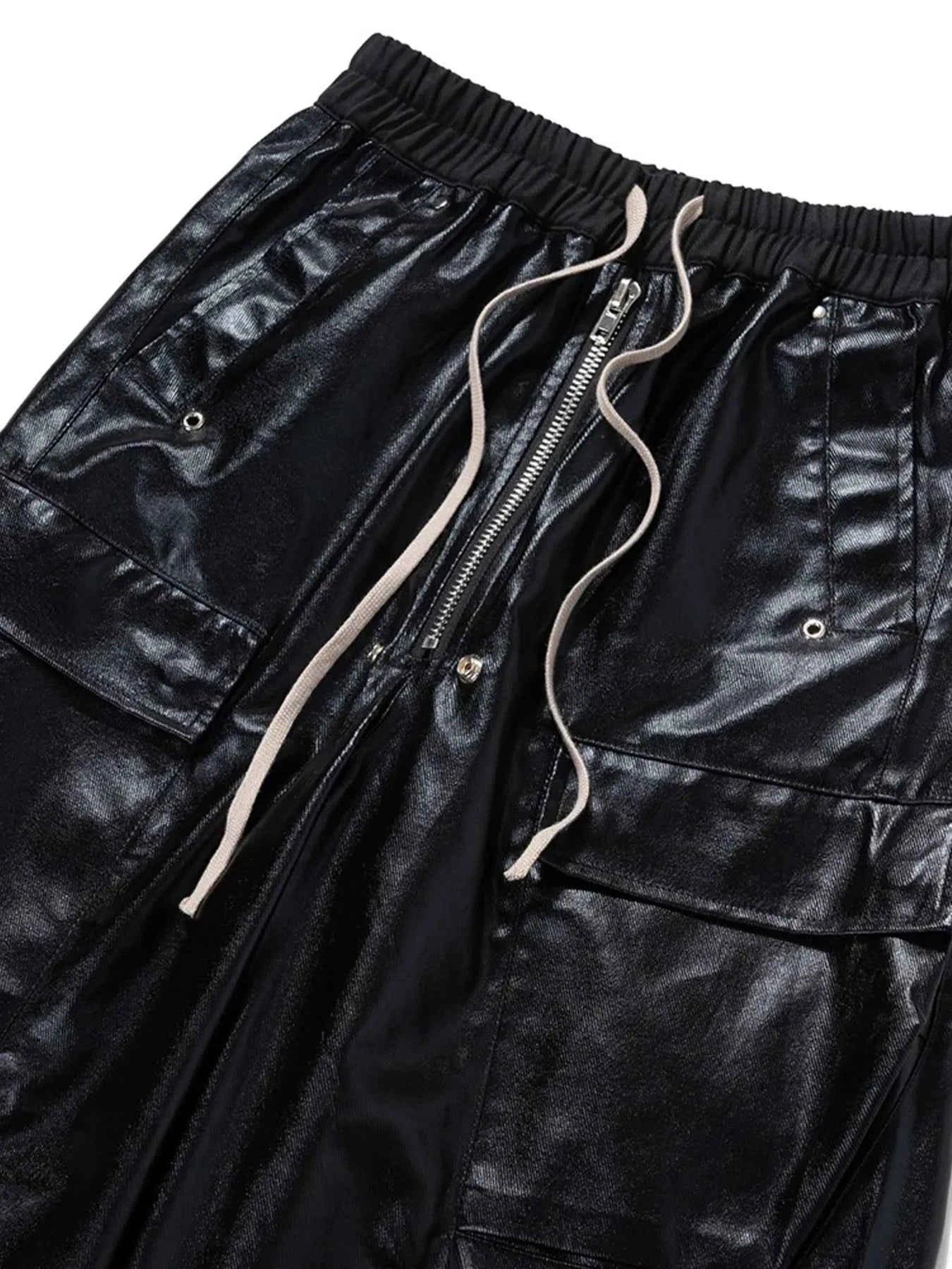 Men's Wide Leg Cargo Pants with Drawstring Waist