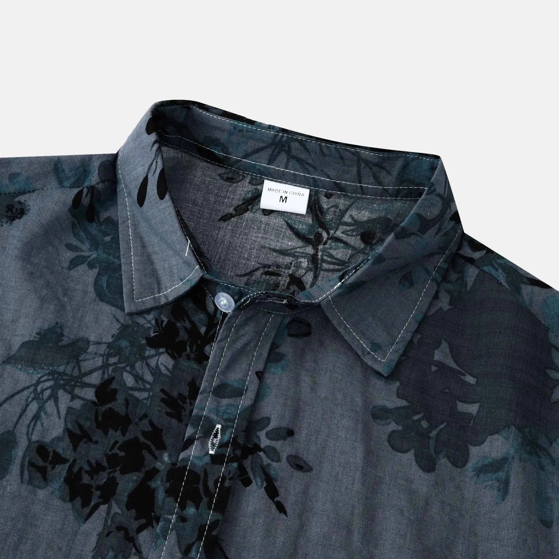 Men's Plus Size Printed Short Sleeve Button Down Casual Shirt