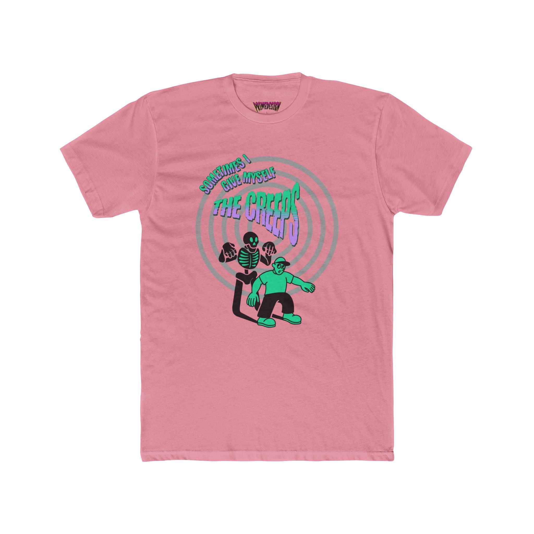 Sometimes I Give Myself The Creeps - Unisex Cotton Crew Tee (Front) - Damned Threads