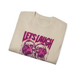 Let's Laugh After Life - Unisex Cotton Crew Tee (Front) - Damned Threads