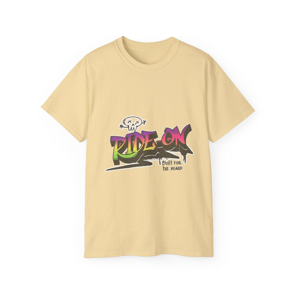 Ride-On - Unisex Cotton Tee (Front) - Damned Threads