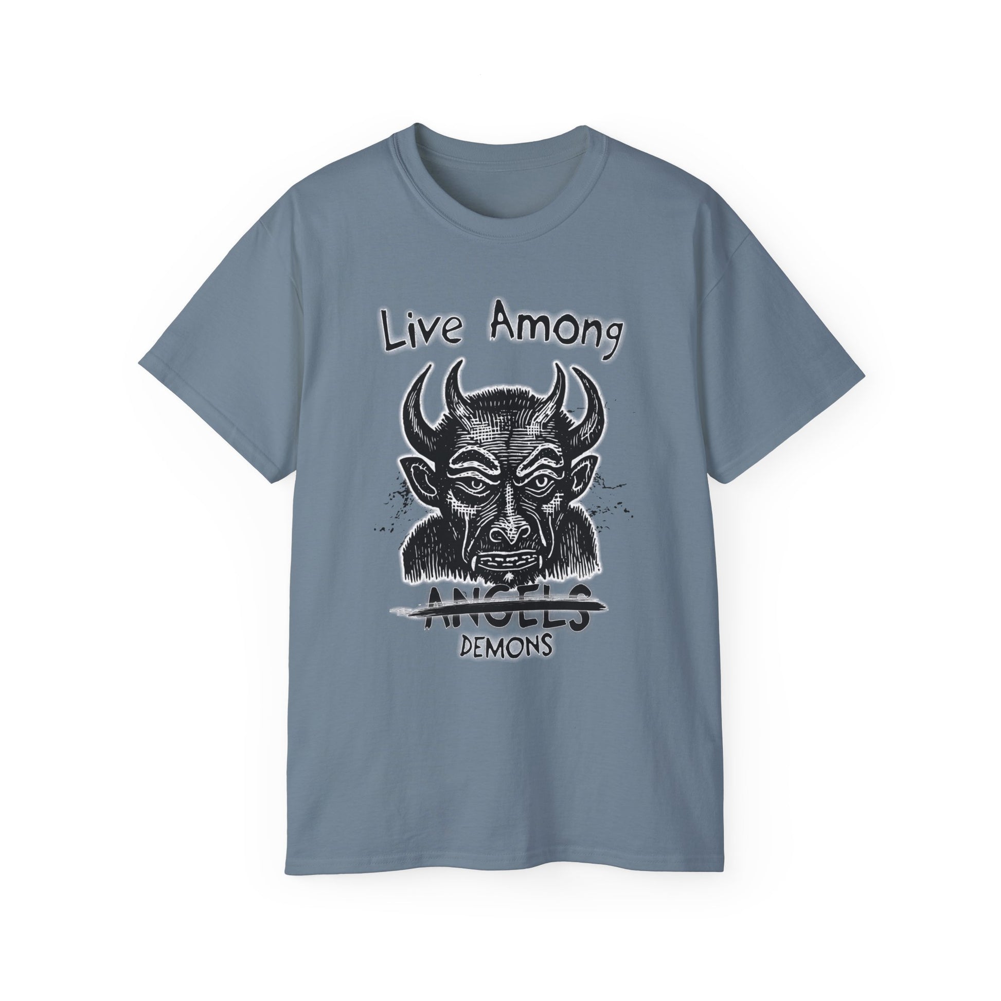 Live Among Demons - Unisex Cotton Tee (Front) - Damned Threads