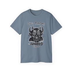 Live Among Demons - Unisex Cotton Tee (Front) - Damned Threads