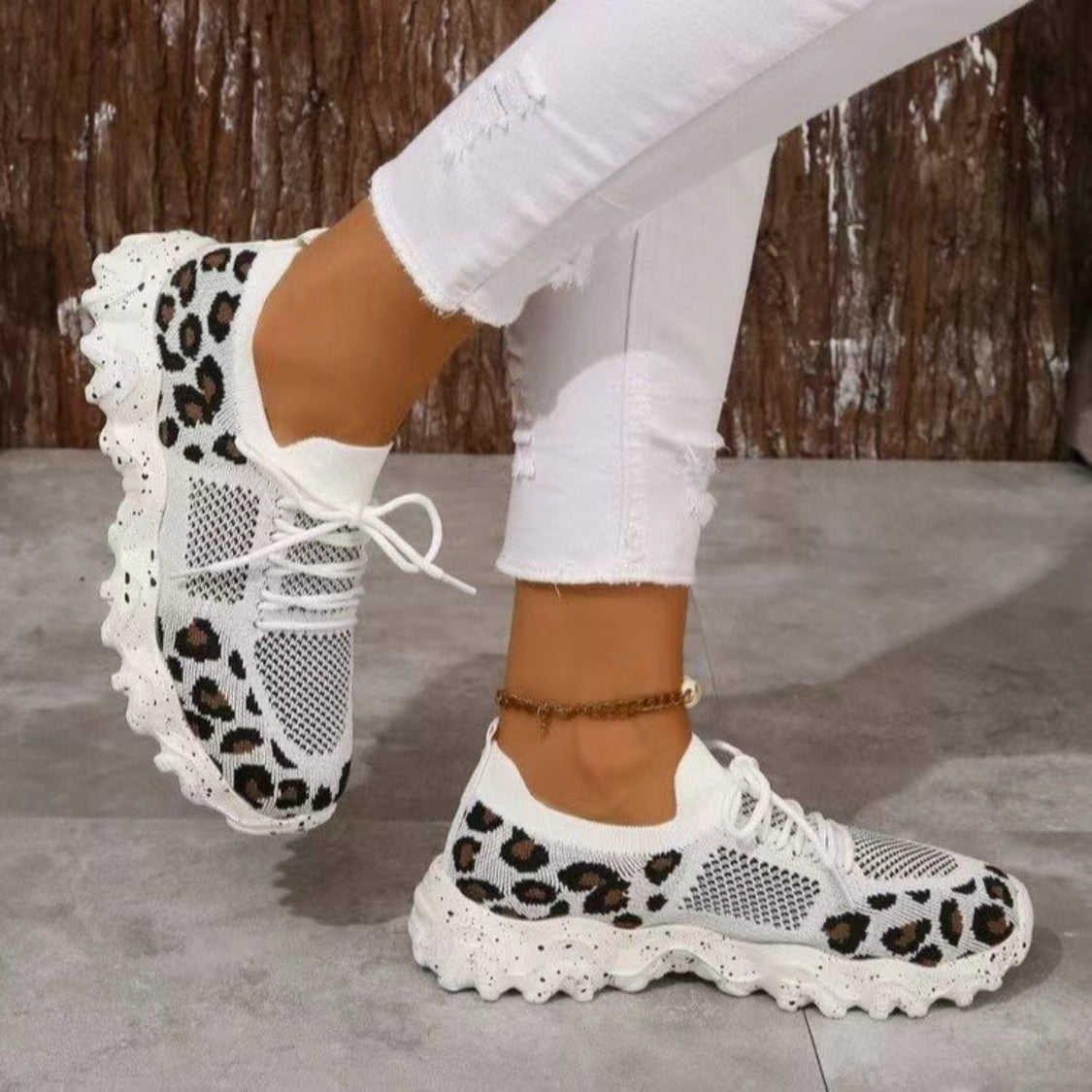 Leopard Mesh Round Toe Athletic - Damned Threads