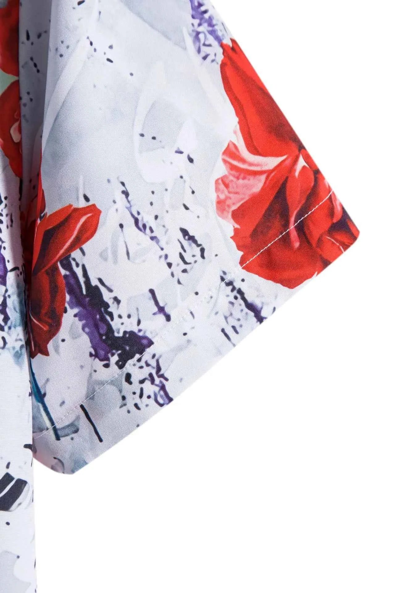 Men's Floral Print Short Sleeve Shirt