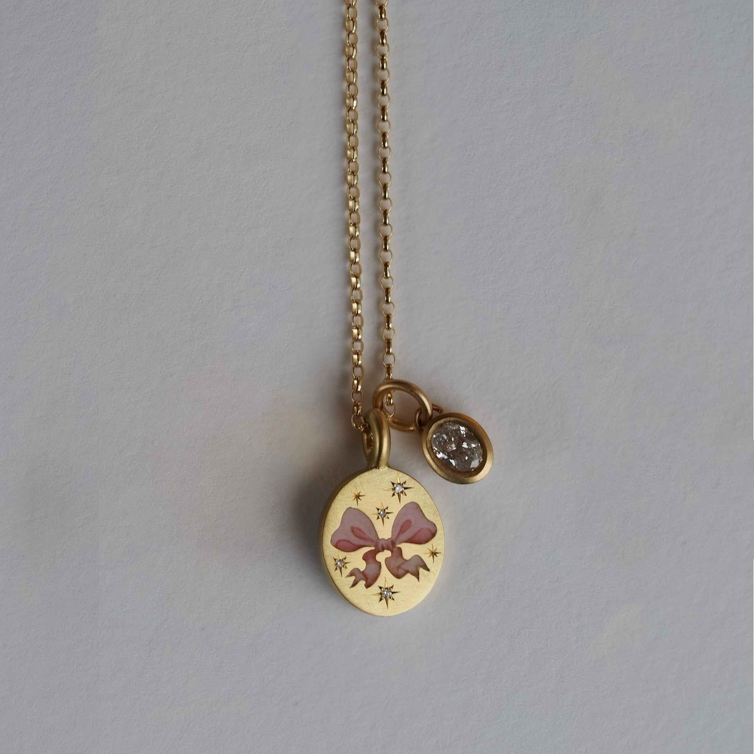 18K Gold Inlaid Zirconia Necklace With Personality Trait Design - Damned Threads