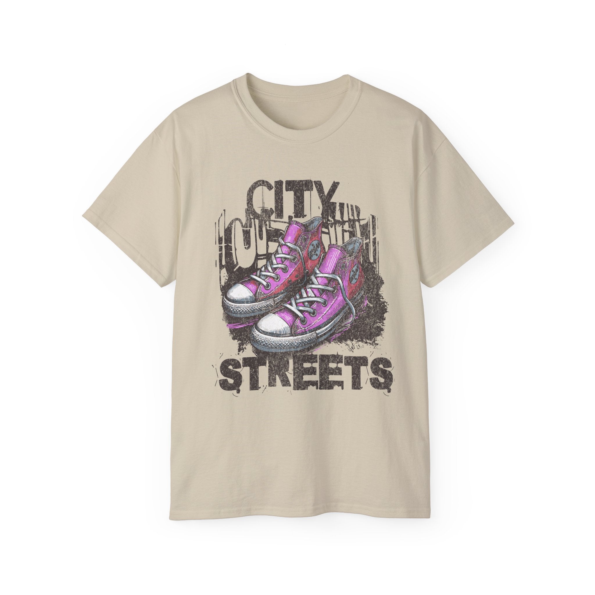 City Streets - Unisex Cotton Tee (Front) - Damned Threads