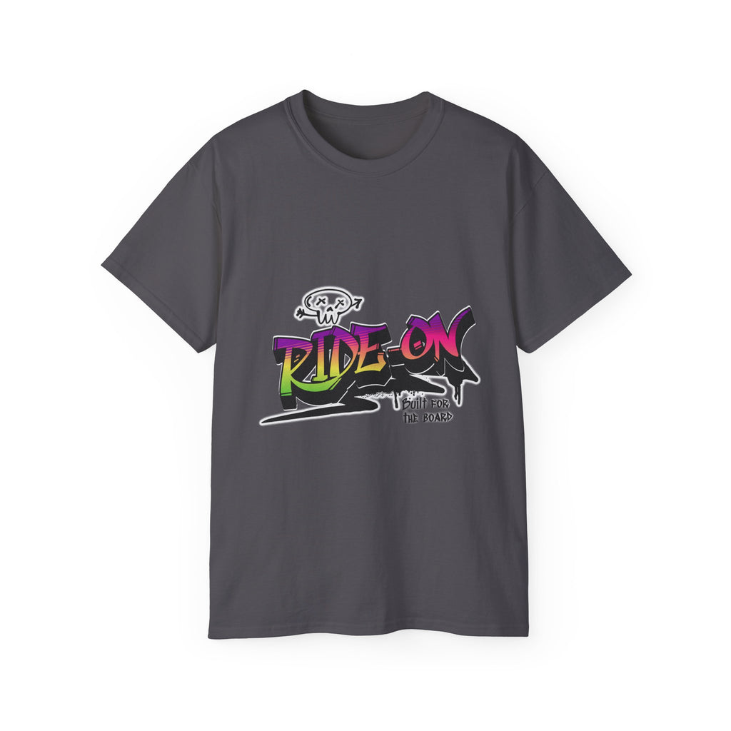 Ride-On - Unisex Cotton Tee (Front) - Damned Threads