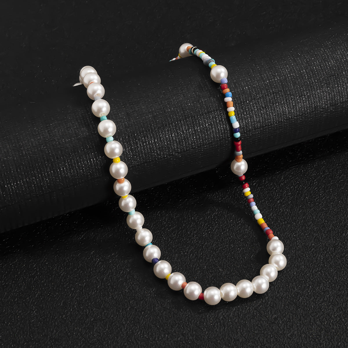 Pearl & Multi-Colored Rice Beads Necklace - Damned Threads