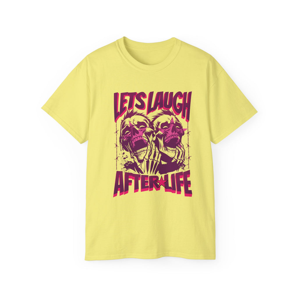 Let's Laugh After Life - Unisex Cotton Crew Tee (Front) - Prime Zone