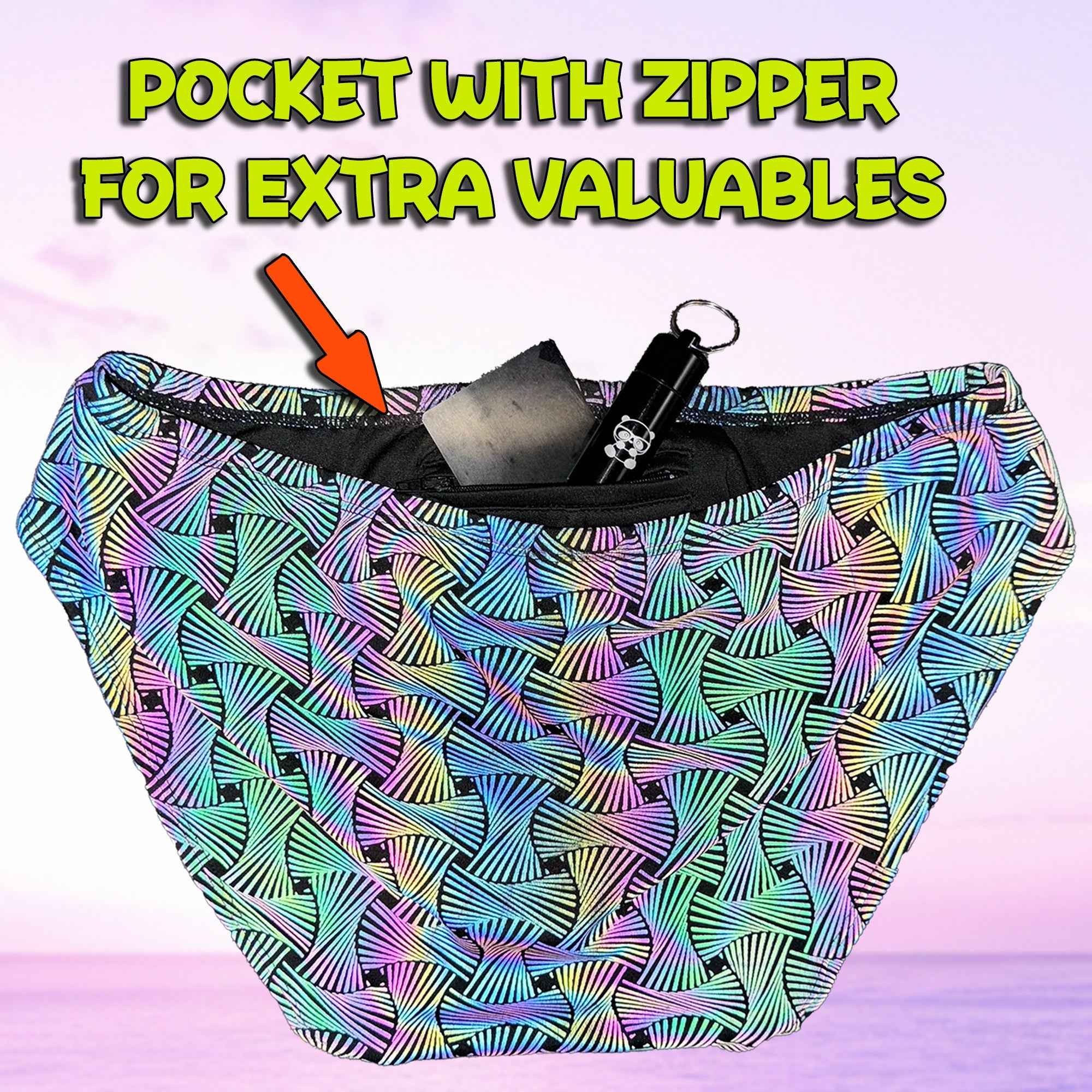 Party Bottoms - Reflective Loom Classic Cut Party & Swim Brief - Damned Threads