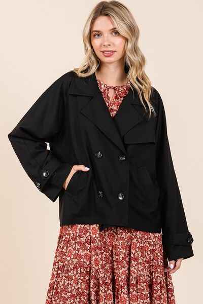Mittoshop Double Breasted Long Sleeve Trench Coat Jacket - Damned Threads