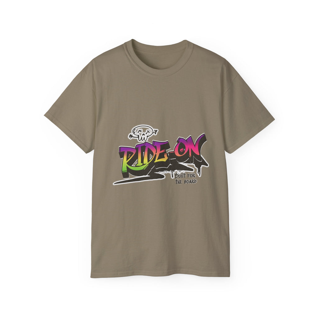 Ride-On - Unisex Cotton Tee (Front) - Damned Threads