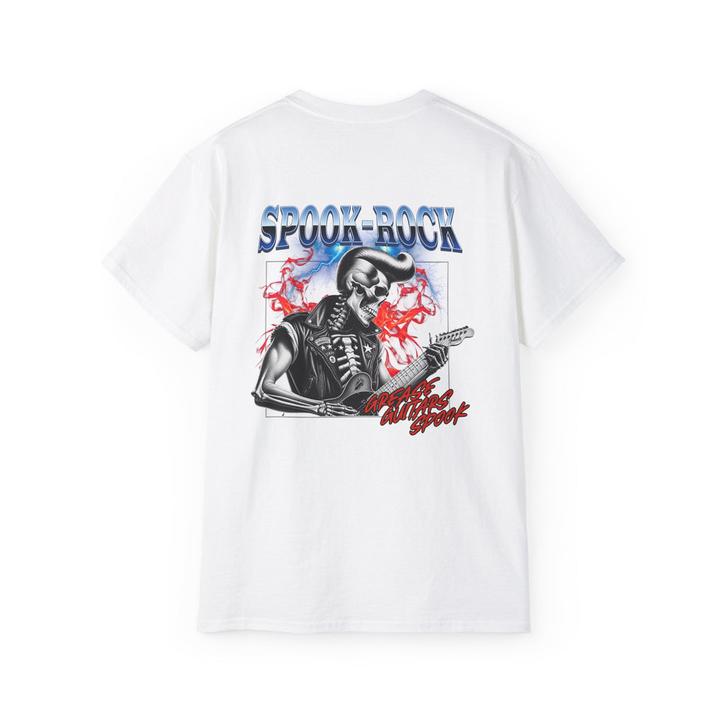 Spook-Rock - Unisex Cotton Tee (Back) - Damned Threads