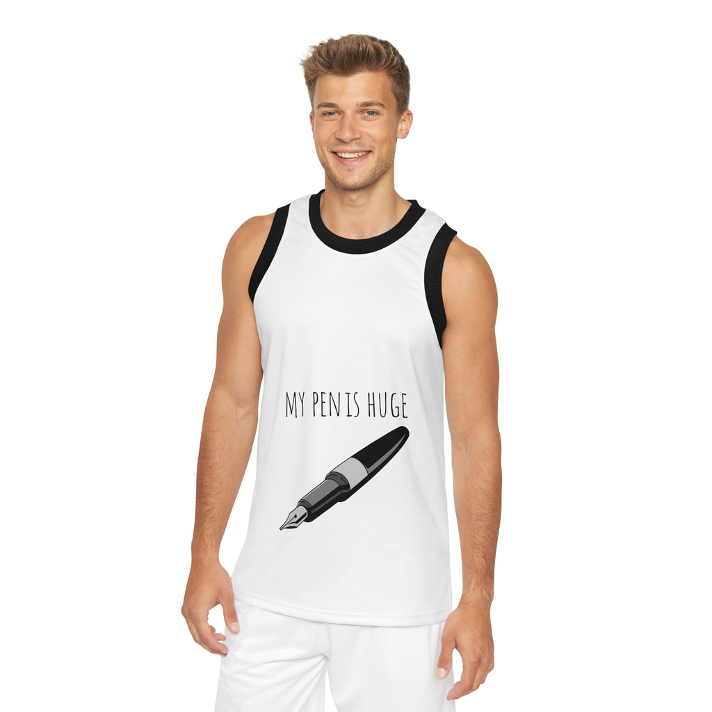 MY PEN IS HUGE - Unisex Basketball Jersey - Damned Threads