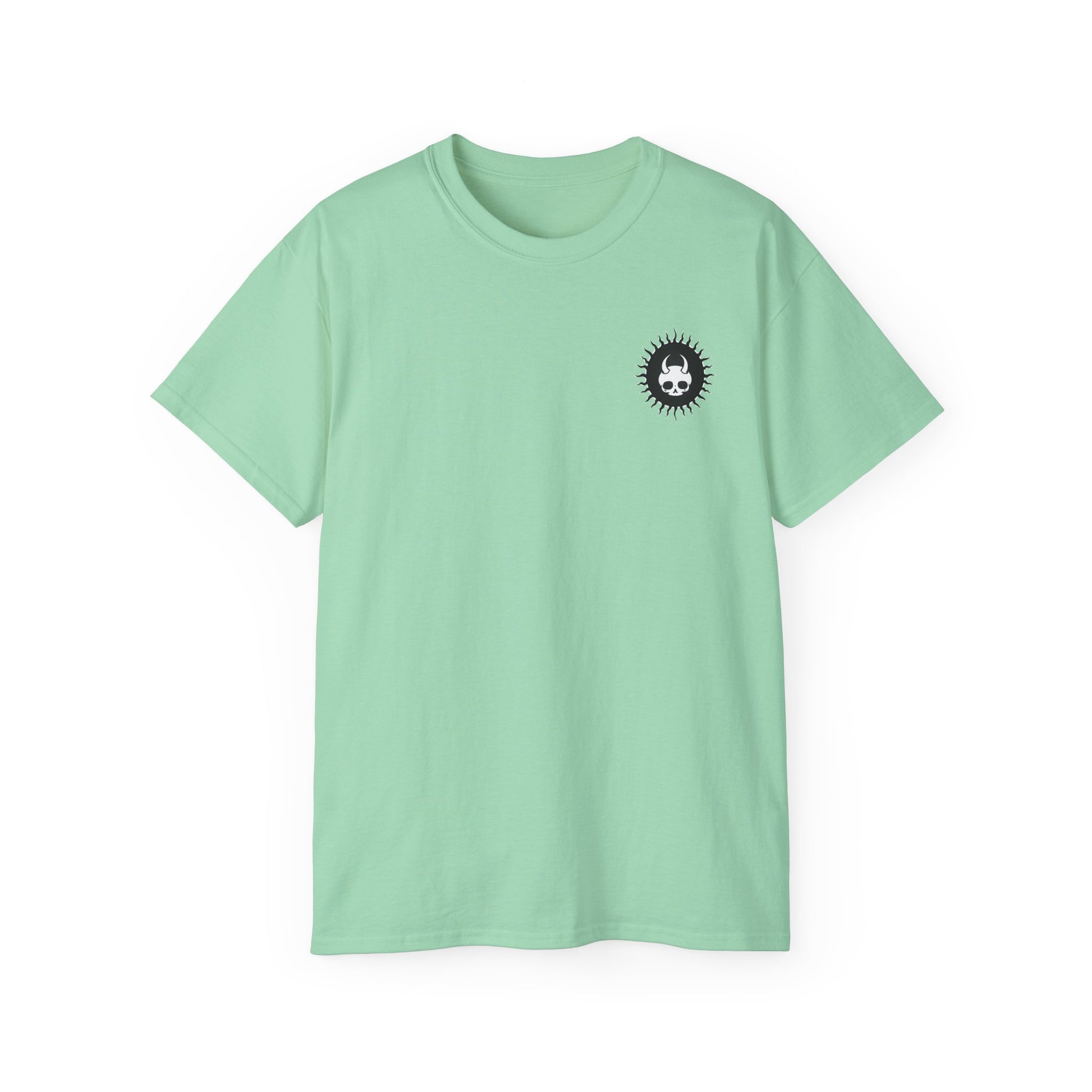 Spook-Rock - Unisex Cotton Tee (Back) - Damned Threads