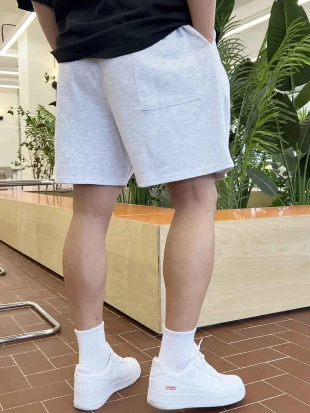 Men's Plus Size Solid Drawstring Shorts