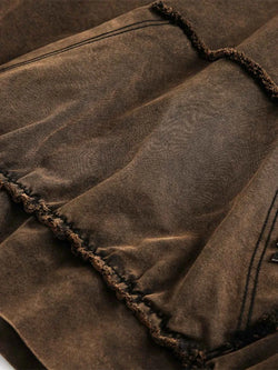 Men's Washed Frayed Hem Hoodie