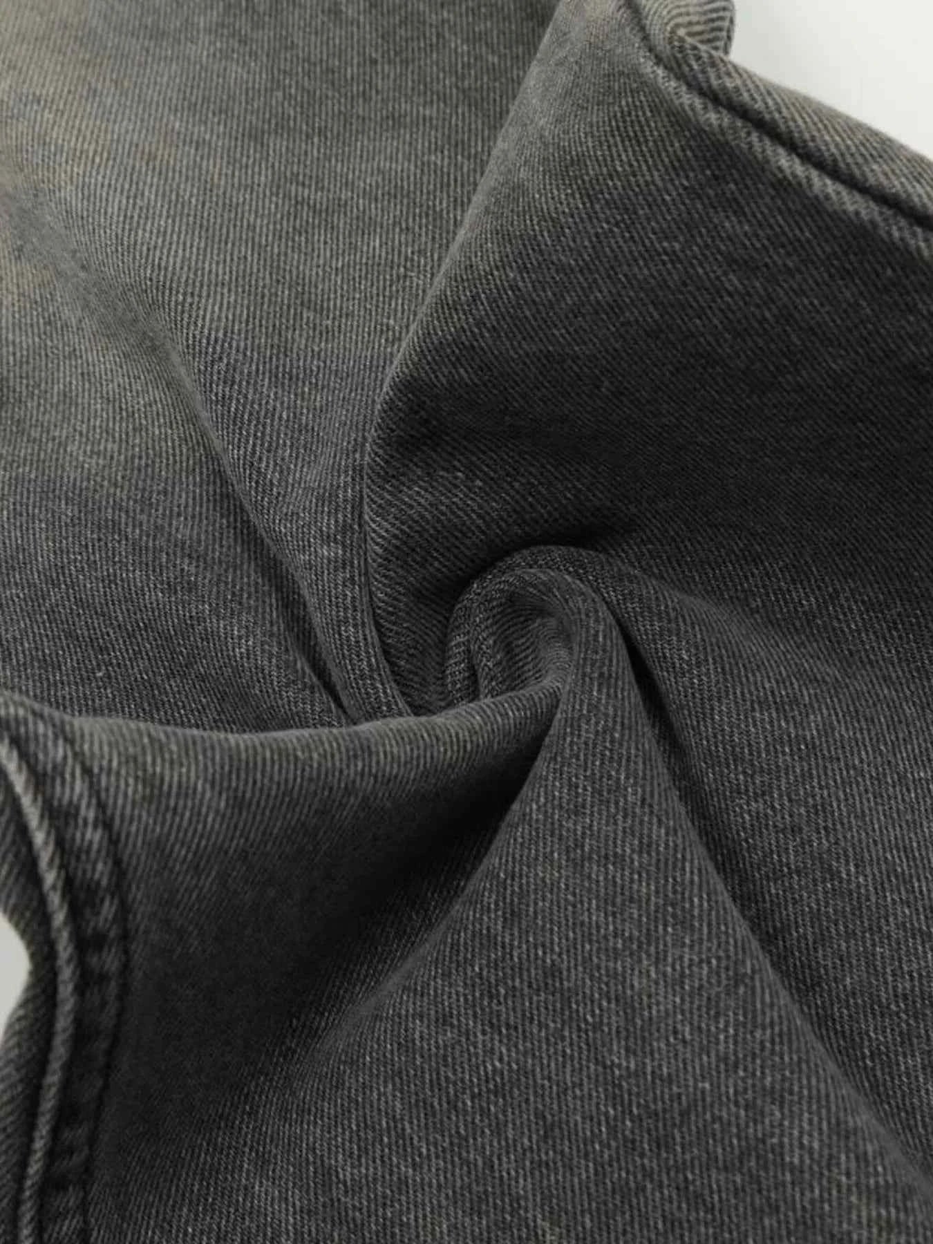 Men's Vintage Washed Distressed Wide-Leg Jeans