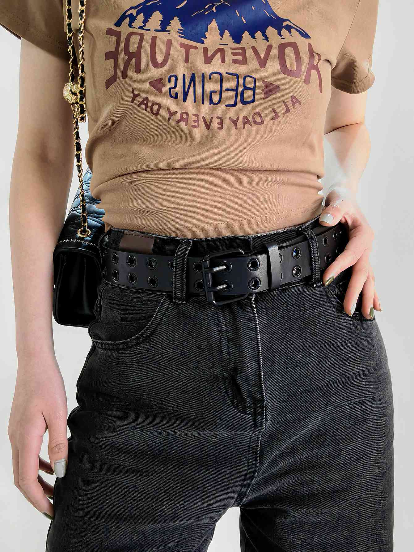 Grommet PU Leather Belt - Damned Threads