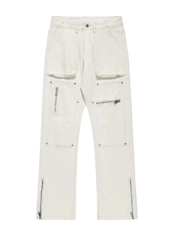 Men's Multi-Pocket Pants with Zipper Details