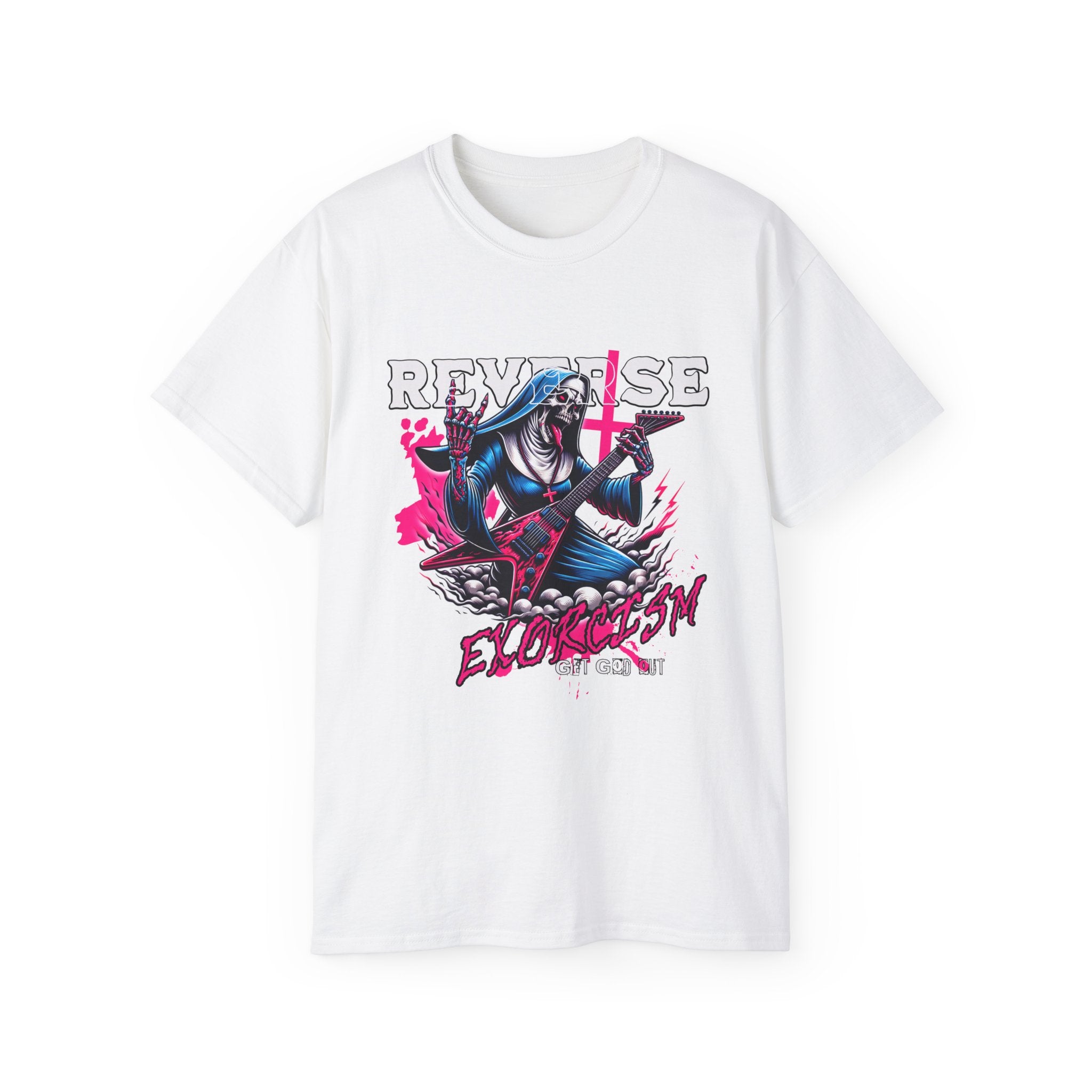 Reverse Exorcism - Unisex Cotton Tee (Front) - Damned Threads