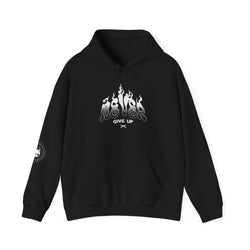 Never Give Up - Unisex Heavy Blend™ Hooded Sweatshirt (Front) - Damned Threads
