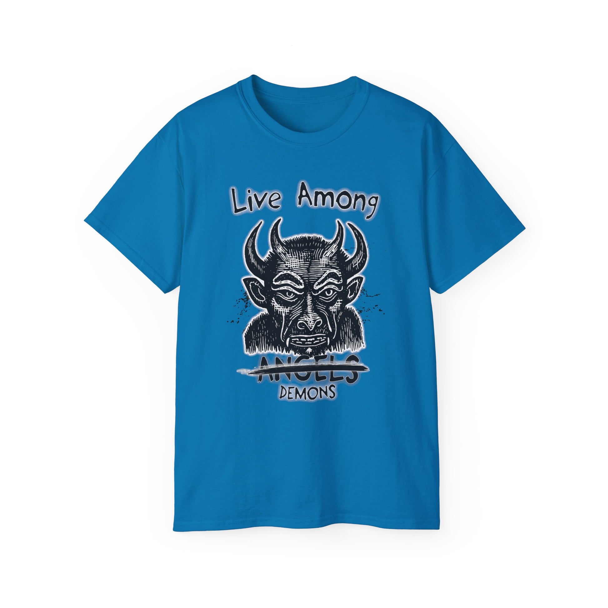 Live Among Demons - Unisex Cotton Tee (Front) - Damned Threads