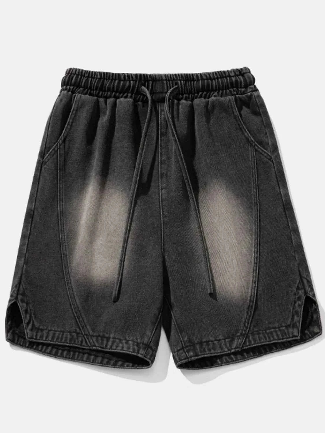 Men's Plus Size Drawstring Denim Shorts