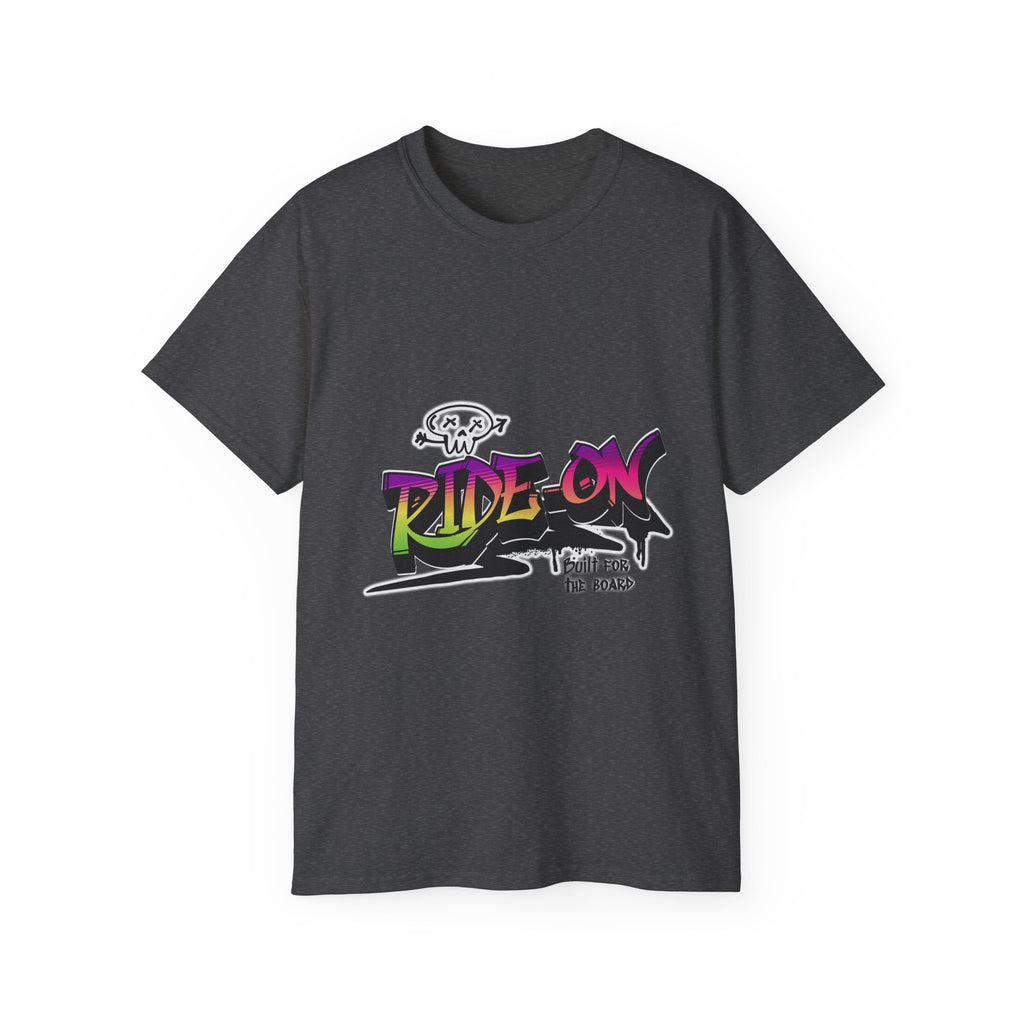 Ride-On - Unisex Cotton Tee (Front) - Damned Threads