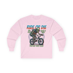 Ride Or Die - Unisex Cotton Long Sleeve Tee (Front) - Damned Threads