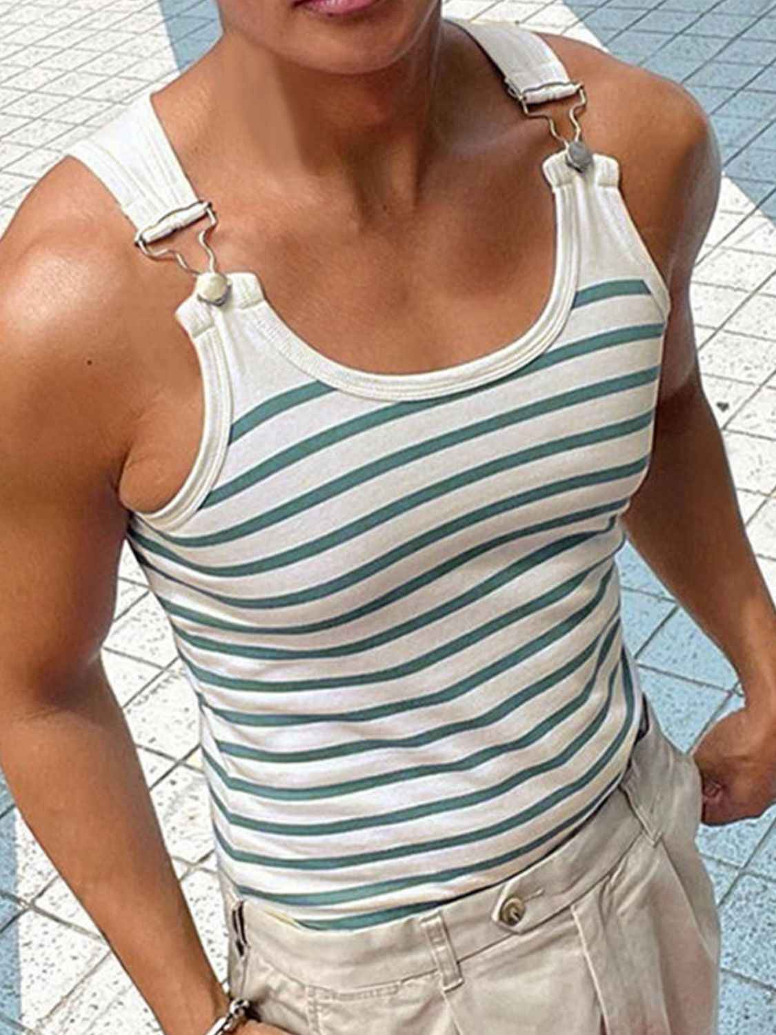 Men's Striped Wide Strap Tank - Damned Threads