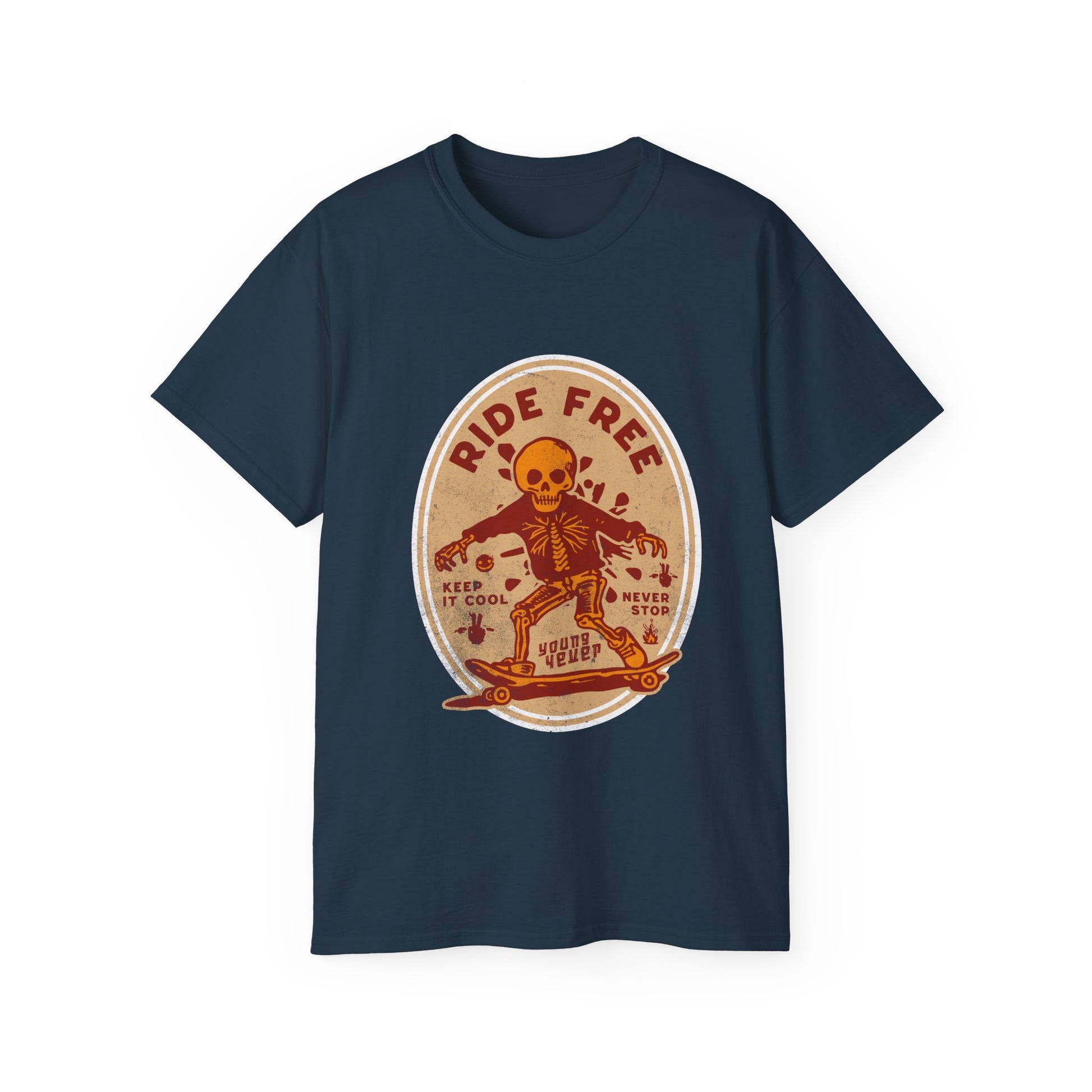 Ride Free - Unisex Cotton Tee (Front) - Damned Threads