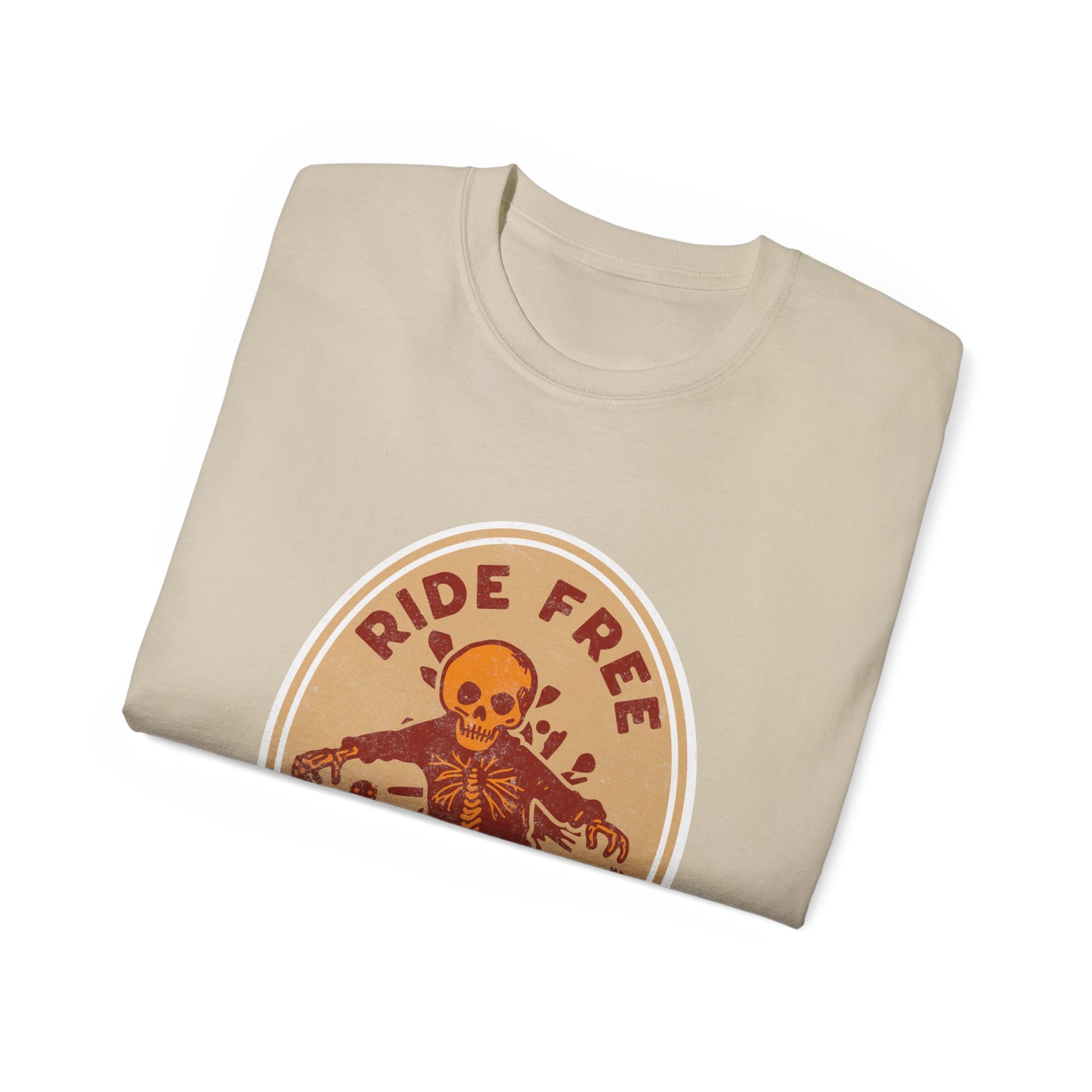 Ride Free - Unisex Cotton Tee (Front) - Damned Threads
