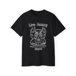 Live Among Demons - Unisex Cotton Tee (Front) - Damned Threads