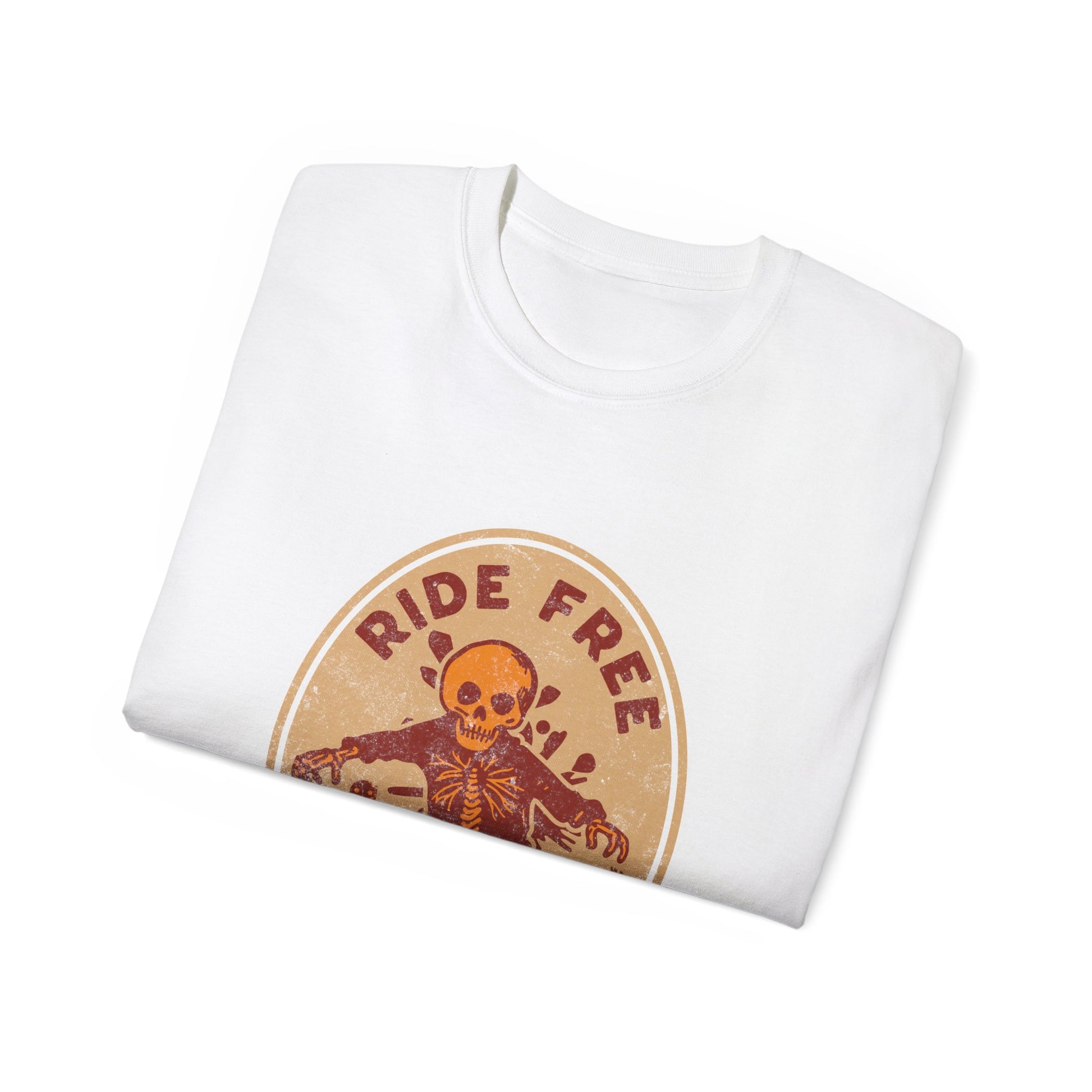 Ride Free - Unisex Cotton Tee (Front) - Damned Threads