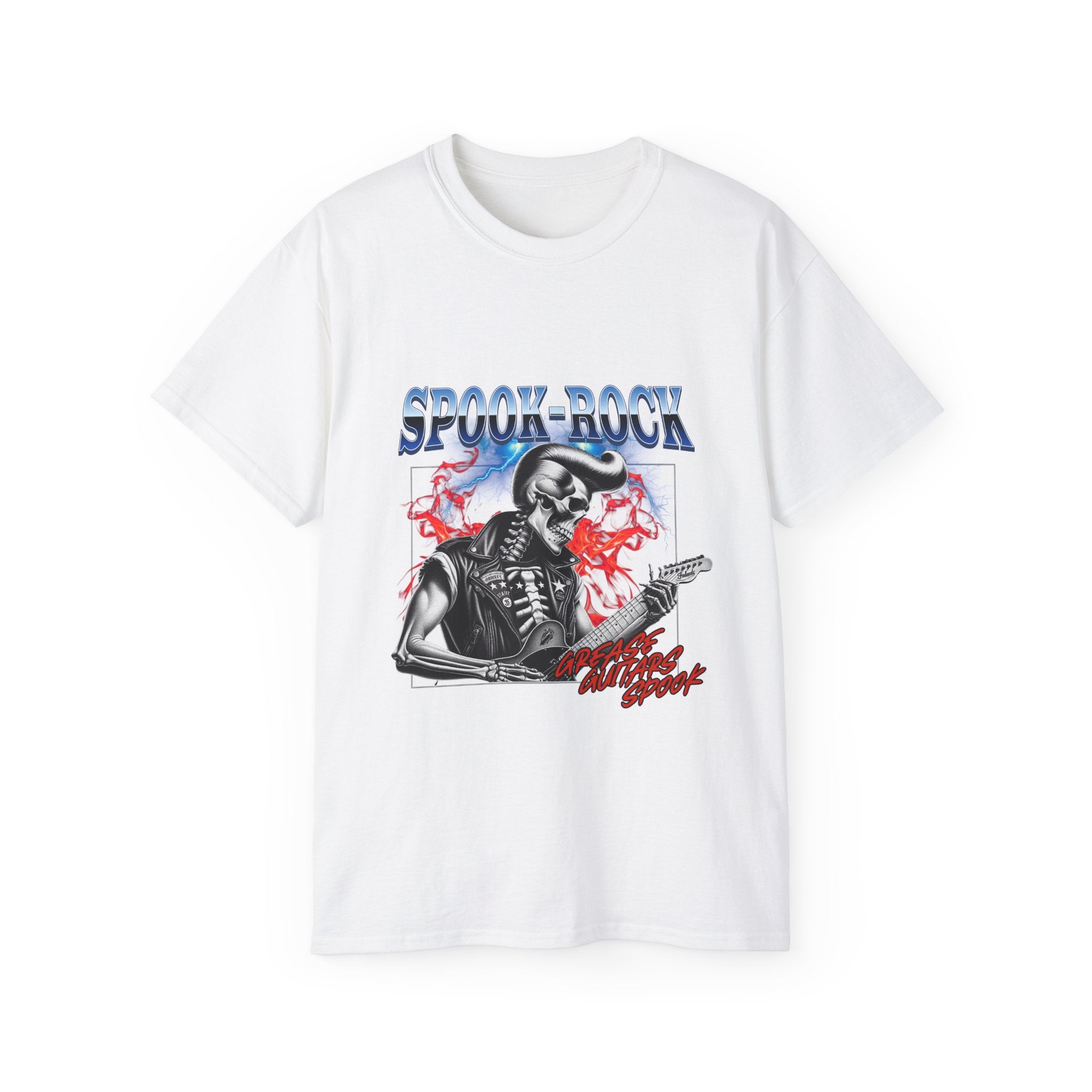 Spook-Rock - Unisex Cotton Tee (Front) - Damned Threads