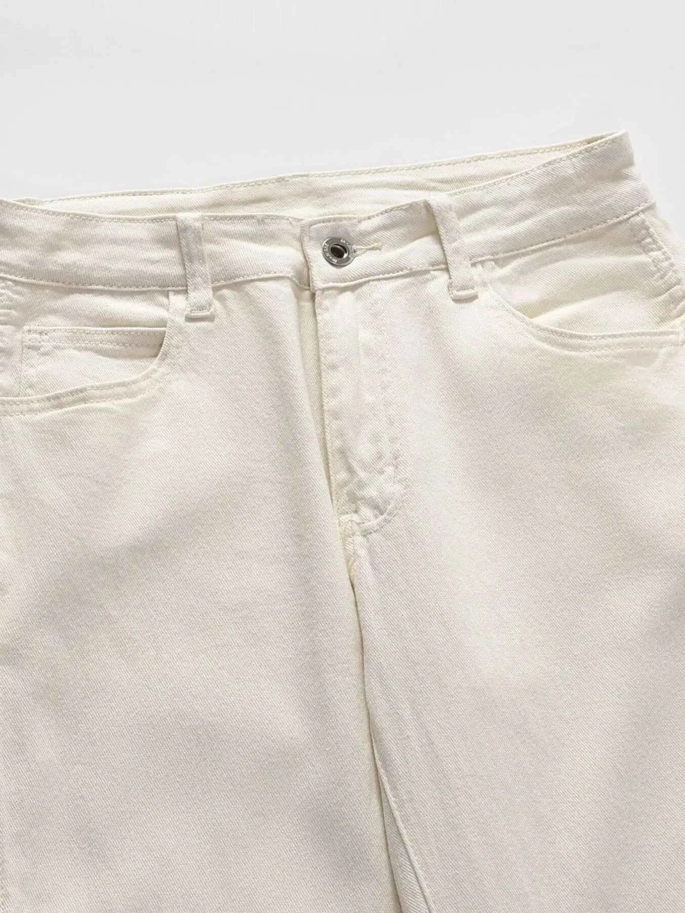 Men's Slim Straight Jeans with Snap Detail