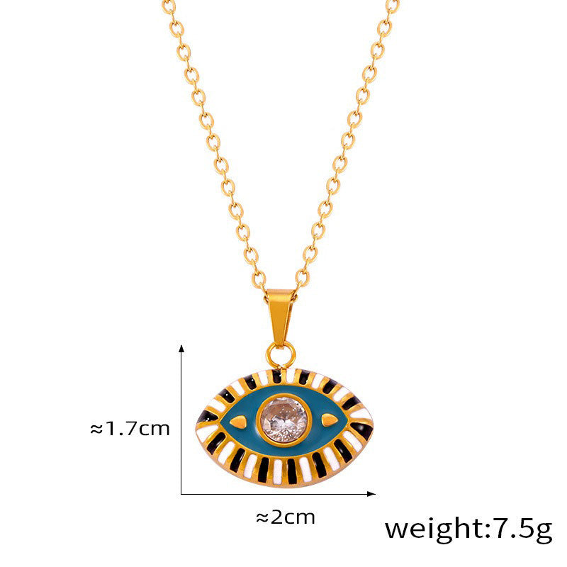 18K Gold Devil Eye Diamond Necklace - Damned Threads