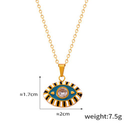 18K Gold Devil Eye Diamond Necklace - Damned Threads