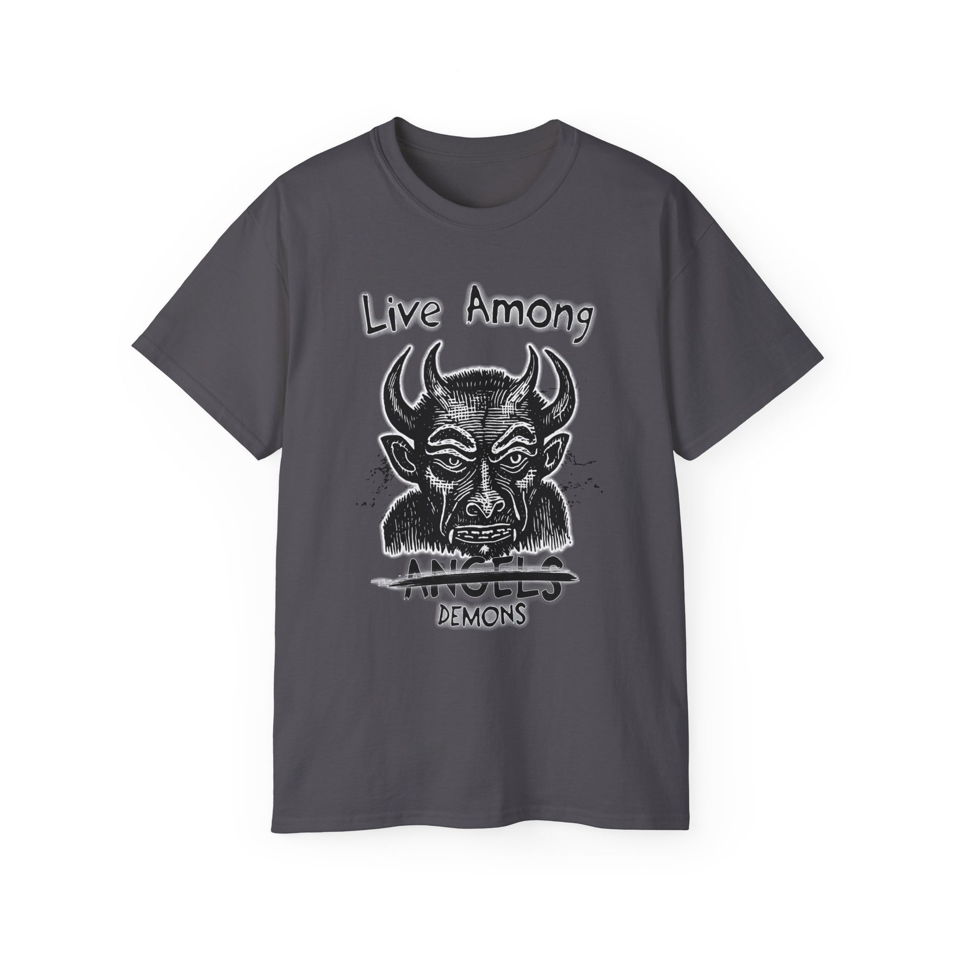 Live Among Demons - Unisex Cotton Tee (Front) - Damned Threads