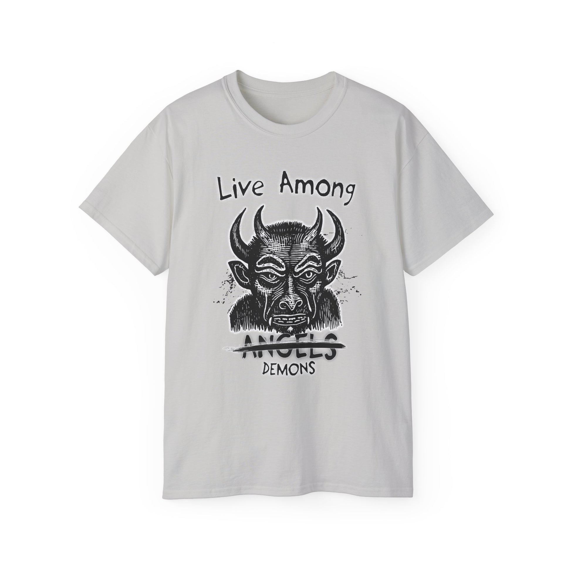 Live Among Demons - Unisex Cotton Tee (Front) - Damned Threads