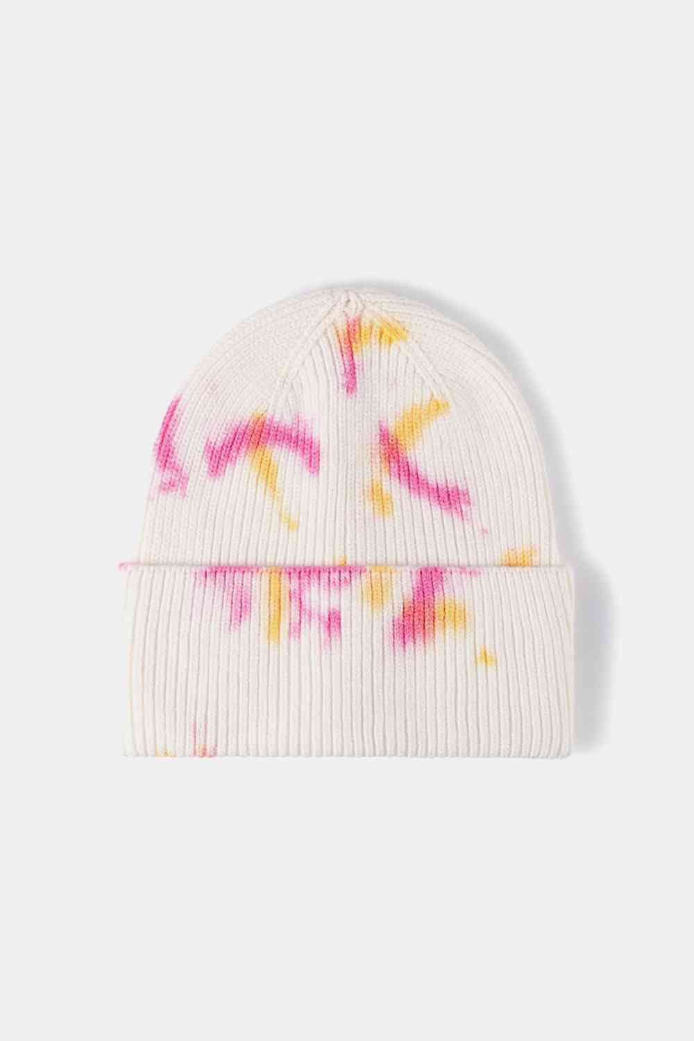 Tie-Dye Cuffed Rib-Knit Beanie Hat - Damned Threads