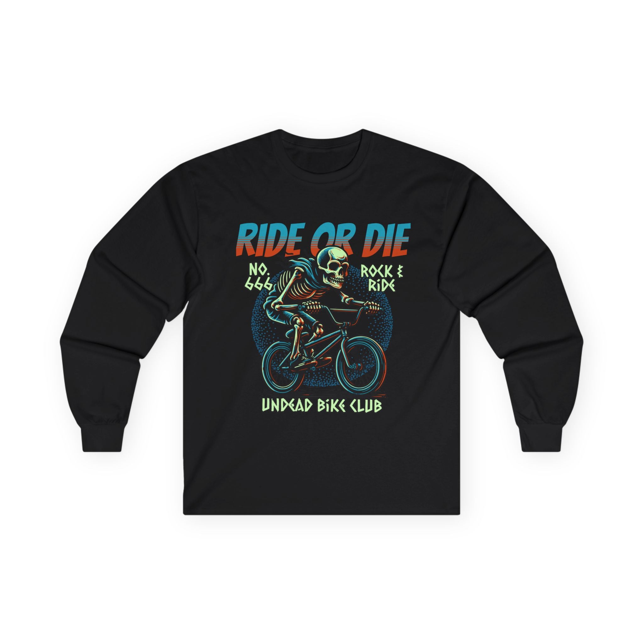 Ride Or Die - Unisex Cotton Long Sleeve Tee (Front) - Damned Threads