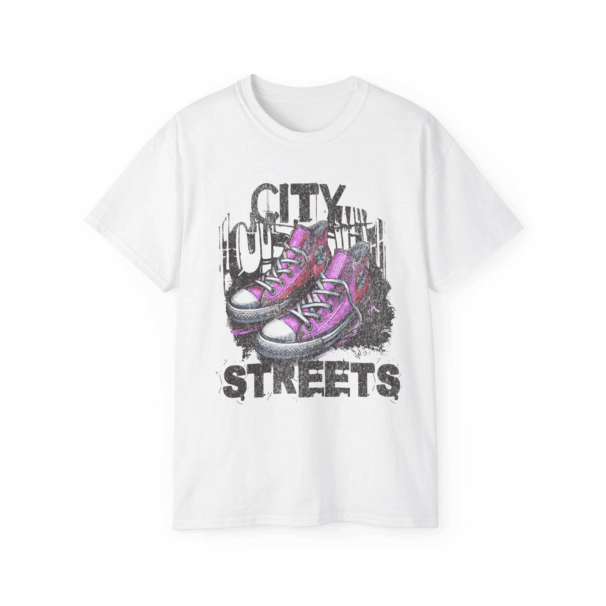 City Streets - Unisex Cotton Tee (Front) - Damned Threads