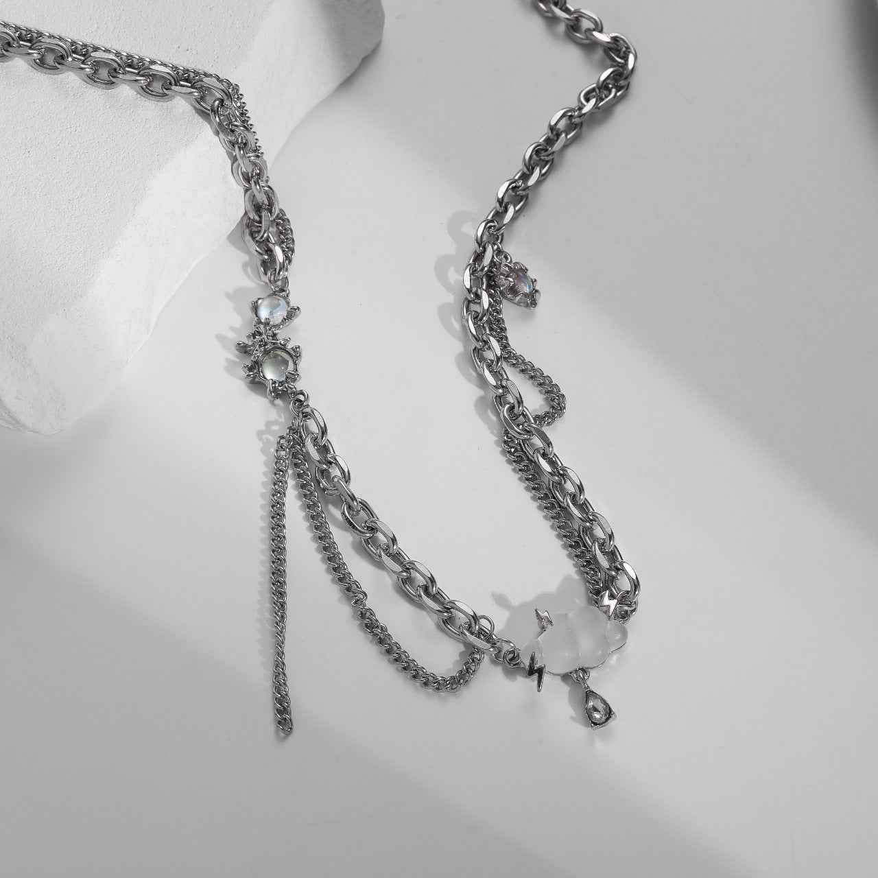 Cloud Pendant W/ Tassel Necklace