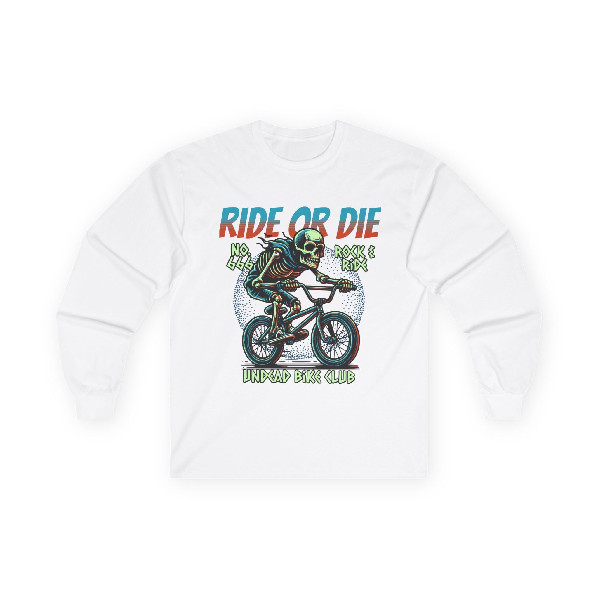 Ride Or Die - Unisex Cotton Long Sleeve Tee (Front) - Damned Threads