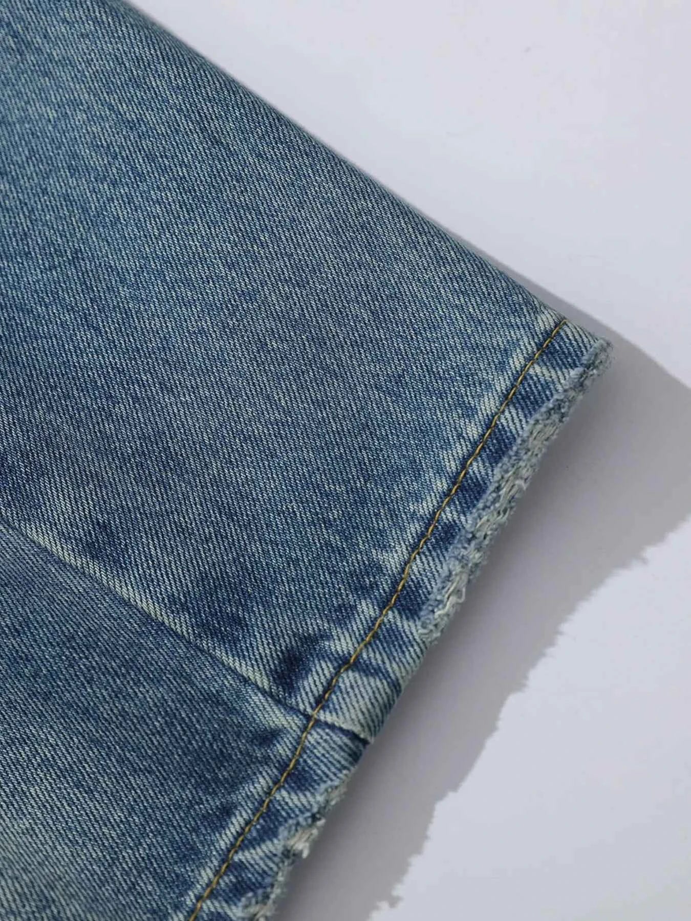 Men's Wide Leg Baggy Washed Jeans