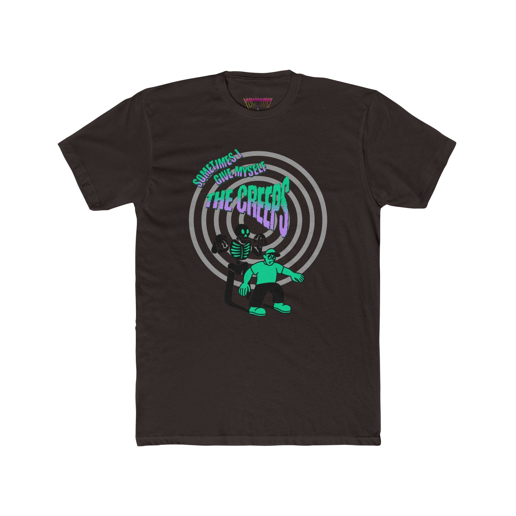 Sometimes I Give Myself The Creeps - Unisex Cotton Crew Tee (Front) - Damned Threads